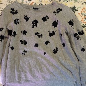 Gray Floral Women's Sweater